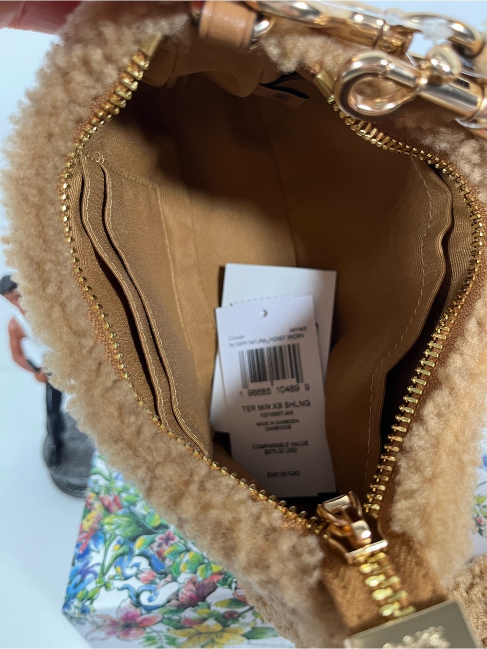 Coach Teri Mini Crossbody Bag In Shearling NWT - Picture 8 of 14